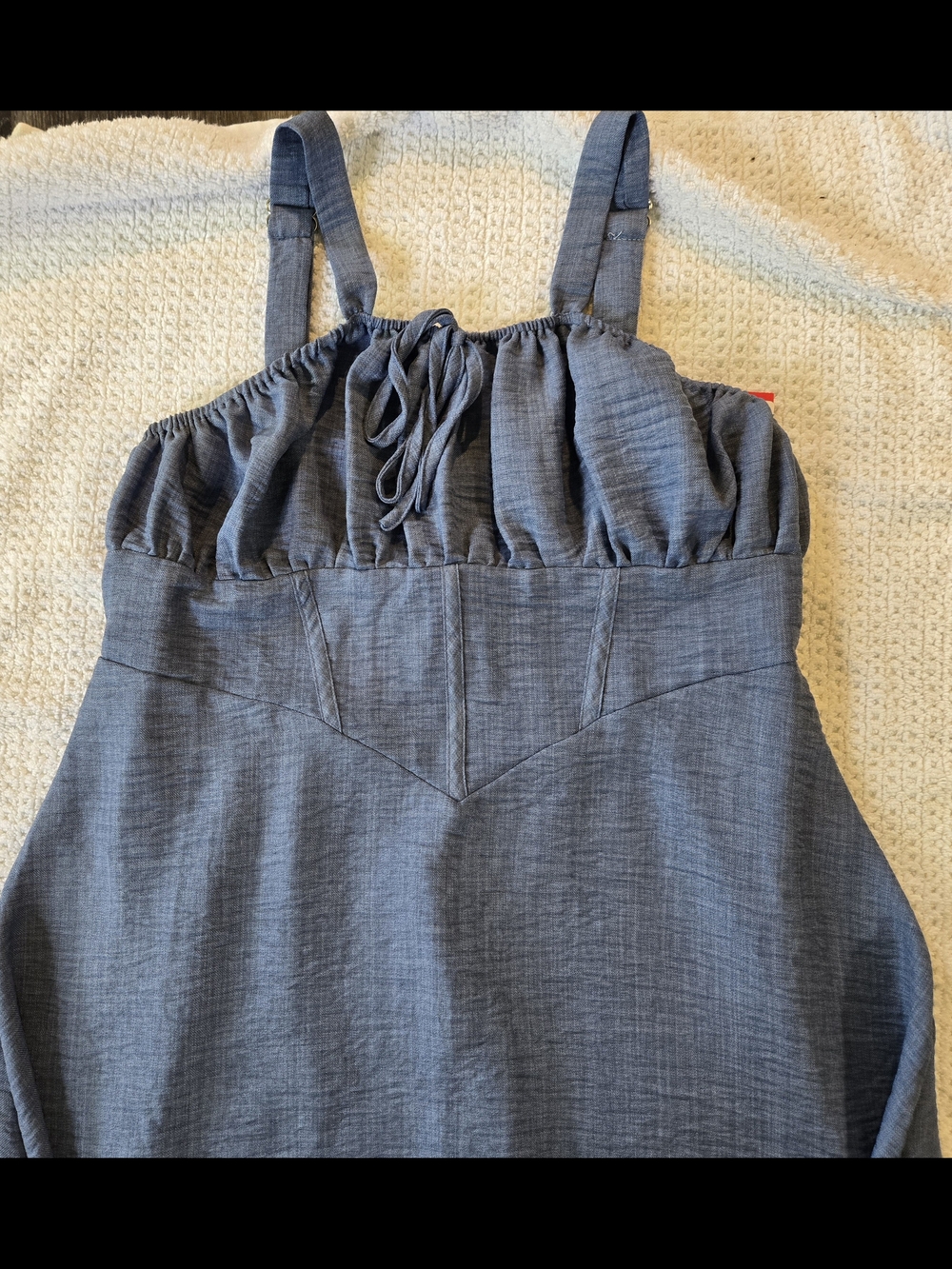 Sleeveless Denim Sundress with Gathered Bust Shein 1xl
